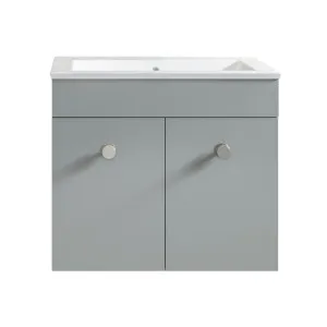 Indiana Vanity 600mm Centre Bowl Alpha Top Wall hung, Light Grey Satin by Timberline, a Vanities for sale on Style Sourcebook