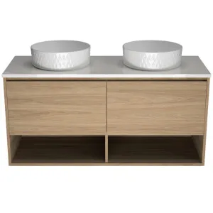 Kansas Vanity 1200mm Double WG Basin SilkSurface AC Top Wall hung, Elegant Oak by Timberline, a Vanities for sale on Style Sourcebook