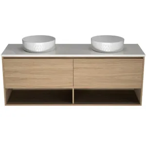 Kansas Vanity 1500mm Double WG Basins SilkSurface AC Top Wall hung, Elegant Oak by Timberline, a Vanities for sale on Style Sourcebook