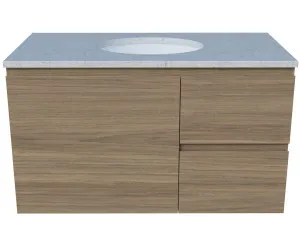 Nevada Vanity 900mm Centre WG Basin SilkSurface UC Top Wall hung, Prime Oak by Timberline, a Vanities for sale on Style Sourcebook