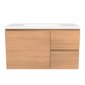 Nevada Vanity 900mm Centre Bowl Stadium Top Wall hung, Tassie Oak by Timberline, a Vanities for sale on Style Sourcebook
