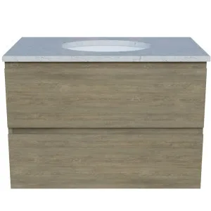 Nevada Plus Vanity 750mm Centre WG Basin SilkSurface UC Top Wall hung, Rural Oak by Timberline, a Vanities for sale on Style Sourcebook