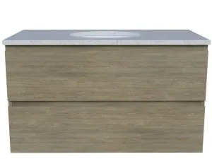 Nevada Plus Vanity 900mm Centre WG Basin SilkSurface UC Top Wall hung, Rural Oak by Timberline, a Vanities for sale on Style Sourcebook