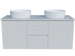 Nevada Classic Vanity 1200mm Double WG Basins SilkSurface AC Top Wall hung, White Satin by Timberline, a Vanities for sale on Style Sourcebook