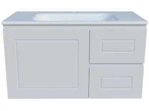 Nevada Classic Vanity 900mm Centre Bowl Stadium Top Wall hung, White Satin by Timberline, a Vanities for sale on Style Sourcebook