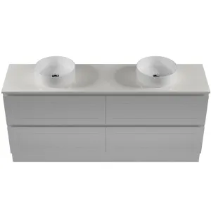 Nevada Plus Classic Vanity 1800mm Double WG Basins SilkSurface AC Top Floor standing, Light Grey Satin by Timberline, a Vanities for sale on Style Sourcebook