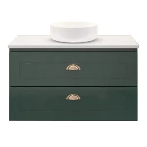 Nevada Plus Classic Vanity 900mm Centre WG Basin SilkSurface AC Top Wall hung, Emerald Green Satin by Timberline, a Vanities for sale on Style Sourcebook