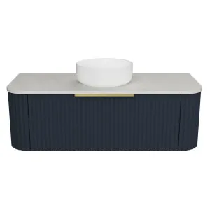 Santos Vanity 1200mm Centre WG Basin SilkSurface AC Top Wall hung, Navy Blue Satin by Timberline, a Vanities for sale on Style Sourcebook