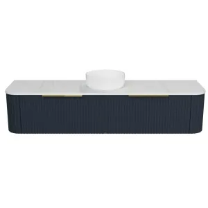 Santos Vanity 1800mm Centre WG Basin SilkSurface AC Top Wall hung, Navy Blue Satin by Timberline, a Vanities for sale on Style Sourcebook