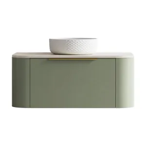 Santos Vanity 900mm Centre WG Basin SilkSurface AC Top Wall hung, Upgraded, Olive Satin by Timberline, a Vanities for sale on Style Sourcebook