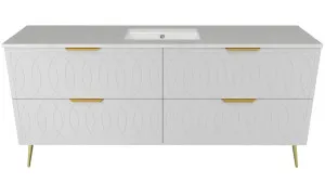 Sutherland House Vanity 1800mm Centre WG Basin SilkSurface UC Top On Legs, White Satin by Timberline, a Vanities for sale on Style Sourcebook