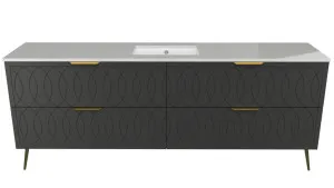 Sutherland House Vanity 2100mm Centre WG Basin SilkSurface UC Top On Legs, Steel Grey Satin by Timberline, a Vanities for sale on Style Sourcebook