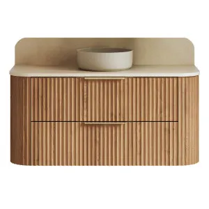 Socoa Vanity 1200mm Centre Basin SilkSurface AC Top Wall hung, Upgraded, Tassie Oak by Timberline, a Vanities for sale on Style Sourcebook