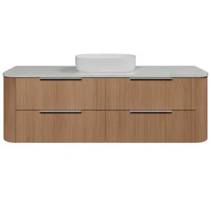 Socoa Vanity 1800mm Centre WG Basin SilkSurface AC Top Wall hung, Tassie Oak by Timberline, a Vanities for sale on Style Sourcebook