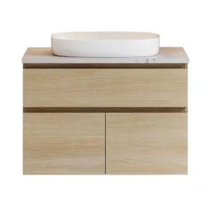 Taylor Vanity 750mm Centre WG Basin SilkSurface AC Top Wall hung, Calm Oak by Timberline, a Vanities for sale on Style Sourcebook
