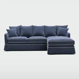Noosa 3 Seater Right Chaise Sofa Navy ETA 23/12/2025 by Florabelle Living, a Sofas for sale on Style Sourcebook