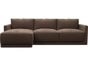 Haven Muse Chocolate Chaise Sofa - 3 Seater by James Lane, a Sofas for sale on Style Sourcebook