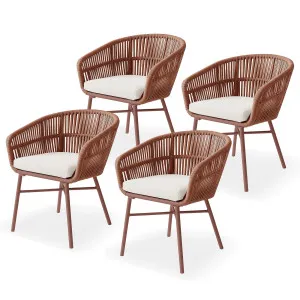 Marula Rope Outdoor Dining Chairs in Terracotta Set of 4 by Luxo Outdoors, a Outdoor Chairs for sale on Style Sourcebook