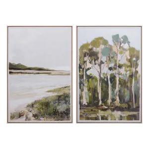 Country Escape Box Framed Canvas Set of 2 in 83 x 123cm by OZ Design, a Painted Canvases for sale on Style Sourcebook