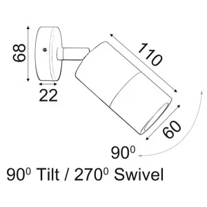CLA Weatherproof Outdoor Wall Spotlight with Adjustable Cylindrical Head Rustic Brass by Compact Lamps Australia, a Wall Lighting for sale on Style Sourcebook