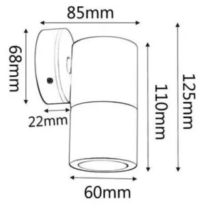 CLA Weatherproof Outdoor Wall Spotlight with Fixed Cylindrical Head White by Compact Lamps Australia, a Wall Lighting for sale on Style Sourcebook