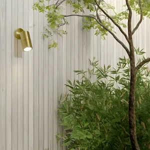 CLA Weatherproof Outdoor Wall Spotlight with Adjustable Cylindrical Head Polished Brass by Compact Lamps Australia, a Wall Lighting for sale on Style Sourcebook