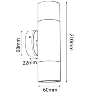 CLA Weatherproof Outdoor Up/Down Wall Spotlight in Cylindrical Design White by Compact Lamps Australia, a Wall Lighting for sale on Style Sourcebook