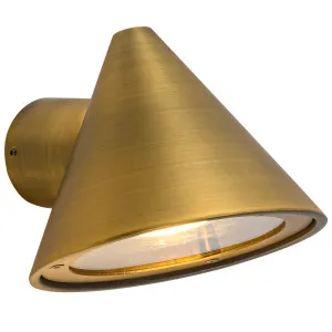 CLA Cuchara Minimalist Cone Weatherproof Outdoor Wall Light Brass by Compact Lamps Australia, a Wall Lighting for sale on Style Sourcebook