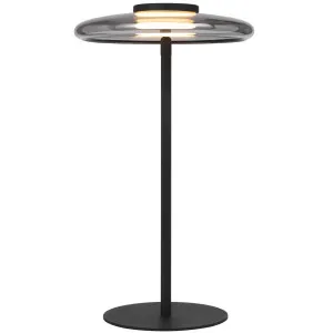 Telbix Amity Modern Luxe LED Table Lamp with Sculptural Glass Shade Smoke by Telbix, a Lamps for sale on Style Sourcebook