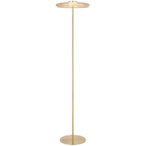 Telbix Amity Modern Luxe LED Floor Lamp with Sculptural Glass Shade Amber by Telbix, a Lamps for sale on Style Sourcebook