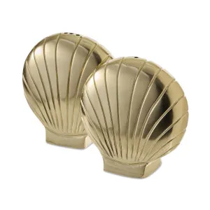 Salt & Pepper Shaker Shell Gold Set/2 by Madras Link, a Salt & Pepper Mills for sale on Style Sourcebook