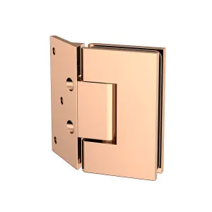 Boston Heavy Duty Wall to Glass Hinges with 135 Degree Type Mounting Plate - Polished Rose Gold by Estelle, a Bathroom Fixtures for sale on Style Sourcebook