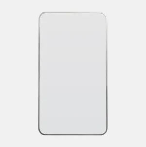 Round Corner Brushed Nickel Bathroom Mirror â 100cm x 56cm by Luxe Mirrors, a Vanity Mirrors for sale on Style Sourcebook