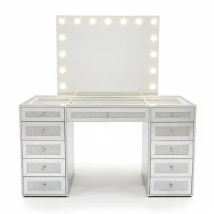 Ivy Diamond Hollywood Vanity Table in Silver by Luxo Furniture, a Dressing Tables for sale on Style Sourcebook