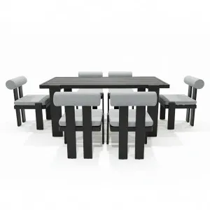Positano 6 Seater Outdoor Dining Set in Black & Grey by Luxo Outdoors, a Tables for sale on Style Sourcebook