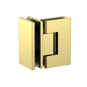 Boston Heavy Duty Glass to Glass 90 Degree Hinge Polished Gold by Estelle, a Bathroom Fixtures for sale on Style Sourcebook