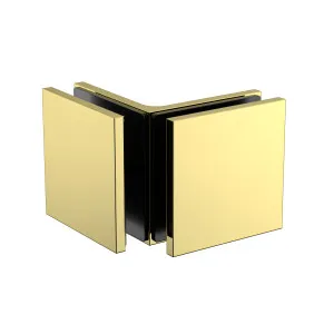 Boston Glass to Glass 90 Degree Bracket Polished Gold by Estelle, a Bathroom Fixtures for sale on Style Sourcebook