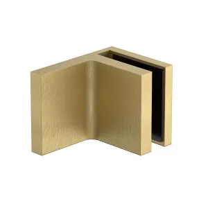 Stealth Wall to Glass 90 Degree Clamp with Leg and Cover Plate - Soft Gold Brushed by Estelle, a Bathroom Fixtures for sale on Style Sourcebook