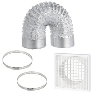 Eglo Samba Easy Install 120mm Aluminium Ventilation Ducting Kit with Square Grille 3m by Eglo, a Exhaust Fans for sale on Style Sourcebook