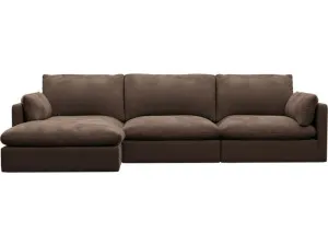 Willow Muse Chocolate Chaise Sofa - 3 Seater by James Lane, a Sofas for sale on Style Sourcebook