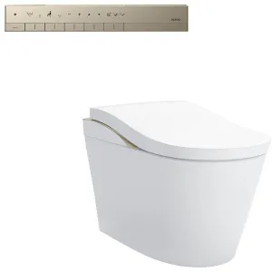 Toto Neorest LS Wall Faced Smart Toilet Suite Brushed Nickel S-Trap NEOREST-LS-BN-S140 by TOTO, a Toilets & Bidets for sale on Style Sourcebook