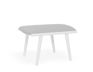 Minori Footrest Pouf Matt White - Light Grey Cushion by Level, a Outdoor Chairs for sale on Style Sourcebook