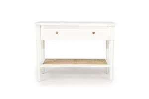 Harrison Cane Bedside Table White - 91cm by Azure Interiors, a Bedside Tables for sale on Style Sourcebook