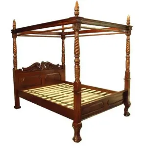 Queen Anne Four Poster Bed - Queen Size by Hudson Furniture, a Beds & Bed Frames for sale on Style Sourcebook