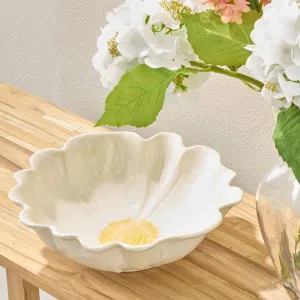 Muse Daisy Bloom Decorative Bowl White/Yellow by Muse, a Bowls for sale on Style Sourcebook