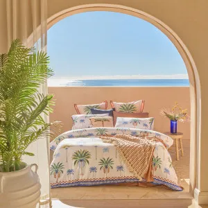 Muse Costa Del Mar Palm Quilt Cover Set Blue by Muse, a Quilt Covers for sale on Style Sourcebook