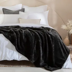 Muse Luxe 520Gsm Microfibre Blanket Charcoal by Muse, a Blankets & Throws for sale on Style Sourcebook