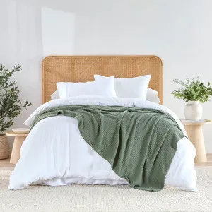 Hilton Knit Weave 360Gsm Cotton Blanket Green by Hilton, a Blankets & Throws for sale on Style Sourcebook