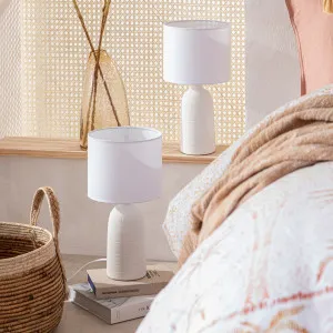 Muse Mykonos 36Cm Table Lamp Set Of 2 White by Muse, a Table & Bedside Lamps for sale on Style Sourcebook