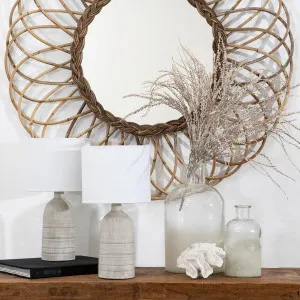 Muse Mykonos 36Cm /Natural Table Lamp Set Of 2 Grey by Muse, a Table & Bedside Lamps for sale on Style Sourcebook